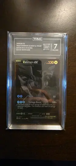 Pokemon Zekrom EX 2025 Sv: Black Bolt 172/086 Black White Rare Holo TAG 7 - Image 1
