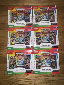 Pokemon TCG First Partner Illustration Collection Series 1 Full Case 6 Boxes - Image 1