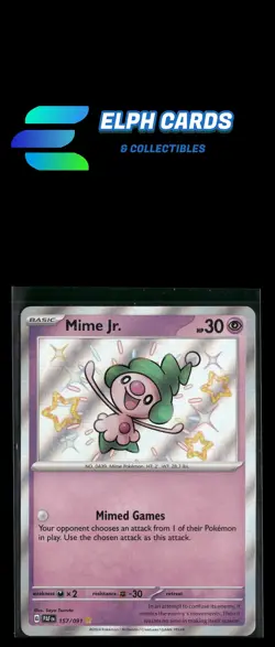 Pokemon SV: Paldean Fates #157/091 Mime Jr. Holo - Image 1