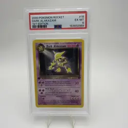 PSA 6 EX-MT Dark Alakazam 18/82 Non Holo Team Rocket 1st Edition 2000 Pokemon - Image 1