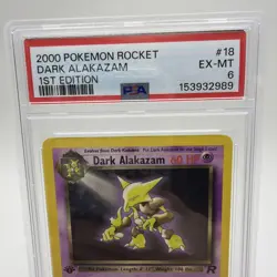 PSA 6 EX-MT Dark Alakazam 18/82 Non Holo Team Rocket 1st Edition 2000 Pokemon - Image 2