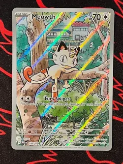 Pokemon Meowth Phantasmal Flames Holo Illustration Rare 106/094 Near Mint - Image 1