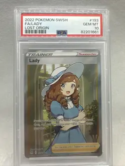 Lady 193/196 Sword & Shield Pokemon TCG Lost Origin Ultra Rare PSA 10 Gem Mint - Image 1