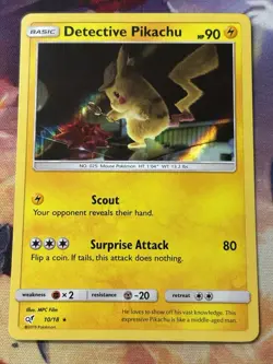 Pokemon - 1x Detective Pikachu 10/18 - Holo Detective Pikachu NM - Image 1
