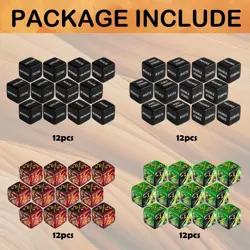 48 Pieces MTG Dice Counters and Life Counter Dice Bulk Creature Stat Tokens Set - Image 4