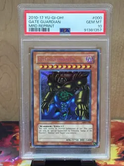 Gate Guardian Secret Rare MRD-000 unlimited 10-17 Reprint PSA 10 Yugioh! - Image 1