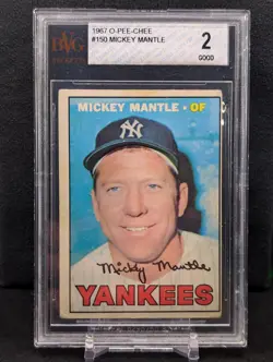 1967 O-Pee-Chee #150 Mickey Mantle BVG 2 New York Yankees OPC Rare - Image 1