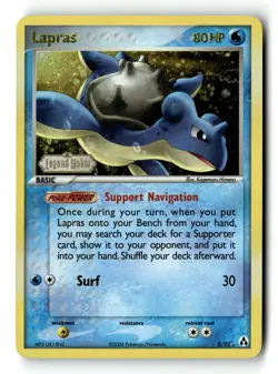 Pokemon Card Lapras LP Legend Maker Holo Reverse Holo Rare 8/92 - Image 1