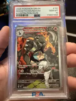 Pokemon TCG Team Rockets Houndoom Illustration Rare Card 191/182 PSA 10 - Image 1