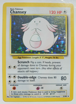 Chansey Pokemon Card Holo WOTC 3/102 Base Set Rare 1999 Vintage Original LP - Image 1