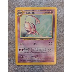 Espeon Neo Discovery Holo Rare #1/75 Vintage Pokemon Card LP - Image 1
