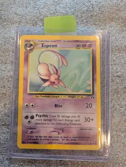 Espeon Neo Discovery Holo Rare #1/75 Vintage Pokemon Card LP - Image 4