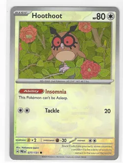 Pokemon TCG Prismatic Evolutions #077 Hoothoot Mega Ball Holo Megaball - Image 1