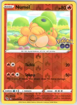 Numel 013/078 Ditto Common Pokemon GO Pokemon Reverse Holo NM - Image 1
