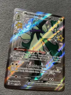 Meowscarada 078 Scarlet Violet Promo Pokemon Card Shiny Full Art Holo NM - Image 3
