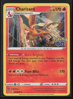 Charizard Holo Rare Pokemon GO 010/078 NM Pokemon Card - Image 1