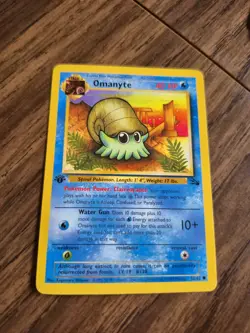Pokemon TCG Omanyte 1st edition Fossil 52/62 Regular Wizards Base Set LP - Image 2