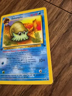 Pokemon TCG Omanyte 1st edition Fossil 52/62 Regular Wizards Base Set LP - Image 3