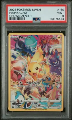 Pokemon TCG Pikachu 160/159 Crown Zenith Secret PSA 9 - Image 1
