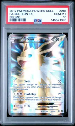 Pokemon Jolteon EX 28a/83 Full Art Promo Mega Powers PSA 10 GEM MINT - Image 1