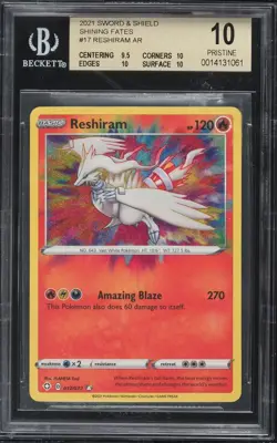2021 Pokemon SWSH Shining Fates #017 Reshiram BGS 10 Pristine - Image 1