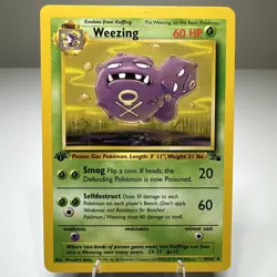 Weezing 45/62 1st Edition Fossil Pokemon MP - Image 1