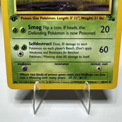 Weezing 45/62 1st Edition Fossil Pokemon MP - Image 5