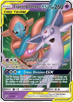 Pokemon Espeon & Deoxys GX 72/236 Sm-Unified Minds Holo - Image 1