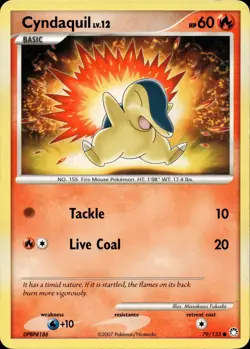 CYNDAQUIL 79/123 COMMON MYSTERIOUS TREASURES POKEMON LP - Image 1