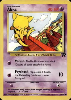 ABRA 49/82 COMMON TEAM ROCKET POKEMON UNLIMITED MP - Image 1