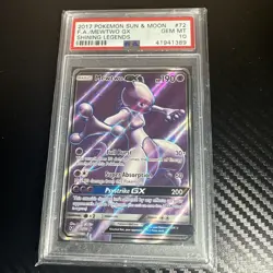 2017 POKEMON SUN & MOON SHINING LEGENDS #72 FULL ART/MEWTWO GX PSA 10 - Image 1