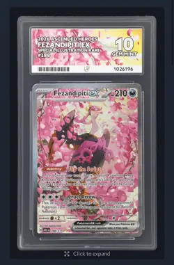 Pokemon TCG Fezandipiti EX Special Illustration Rare 288/217 Ace 10 Perfect Subs - Image 1