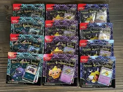 Pokemon TCG Paldean Fates 3 PACK TECH STICKER DISPLAY CASE Factory Sealed 12 ct - Image 2