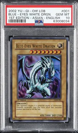 YU-GI-OH! LOB-LEGEND OF BLUE EYES WHITE DRAGON BLUE-EYES WHITE DRAGON PSA 10 - Image 1