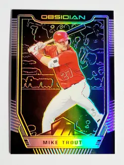 2019 Panini Obsidian Mike Trout #15 Prizm Los Angeles Angels - Image 1