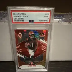 Panini Phoenix 2021 Ja'Marr Chase #105 Fire Burst Rookie PSA 9 Bengals NFL - Image 1