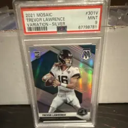Panini 2021 Mosaic Rookie Variations Trevor Lawrence Silver Prizm #301V PSA 9 - Image 1