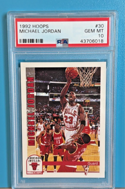 Michael Jordan 1992 NBA Hoops HOF #30 Chicago Bulls PSA 10 GEM MINT - Image 1
