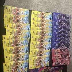 (27) One Piece Sleeved Booster Packs OP-15, OP-14, OB-3 Heroines, Kami, Azure - Image 2