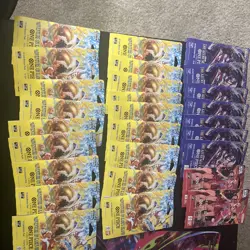 (27) One Piece Sleeved Booster Packs OP-15, OP-14, OB-3 Heroines, Kami, Azure - Image 4