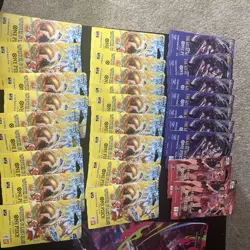 (27) One Piece Sleeved Booster Packs OP-15, OP-14, OB-3 Heroines, Kami, Azure - Image 5