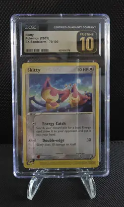 (POP 13) CGC 10 PRISTINE 2003 Pokemon Ex Sandstorm 79/100 Skitty Card - Image 1