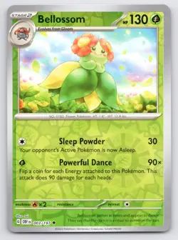Pokemon Bellossom SV03: Obsidian Flames OBF Reverse Holo 003/197 NM - Image 1
