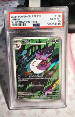 2024 POKEMON TEF EN-TEMPORAL FORCES ILLUSTRATION RARE #176 ARBOK PSA 10 - Image 1