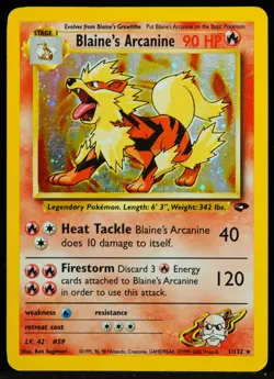 Blaine's Arcanine #1/132 Gym Challenge VLP+ Pokemon Card - Image 1