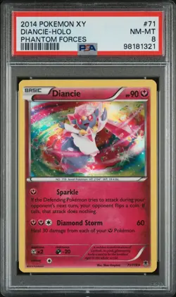 Pokemon PSA 8 2014 XY Diancie Holo Phantom Forces Rare Christmas GiftU - Image 1