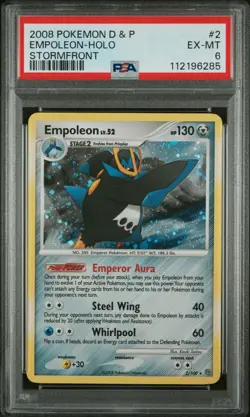 PSA 6 2008 POKEMON DIAMOND & PEARL STORMFRONT #2 EMPOLEON-HOLO STORMFRONT - Image 1