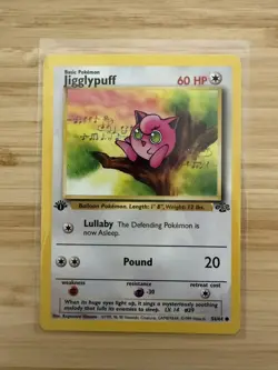 Pokemon TCG Jigglypuff Jungle 54/64 FIRST EDITION 1999 Common Basic - Image 1