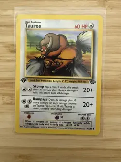 Pokemon Tauros Jungle Set 47/64 1st Edition Uncommon - Image 1