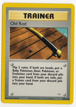 Old Rod 64/64 Neo Revelation TRAINER Pokemon Card - Image 1